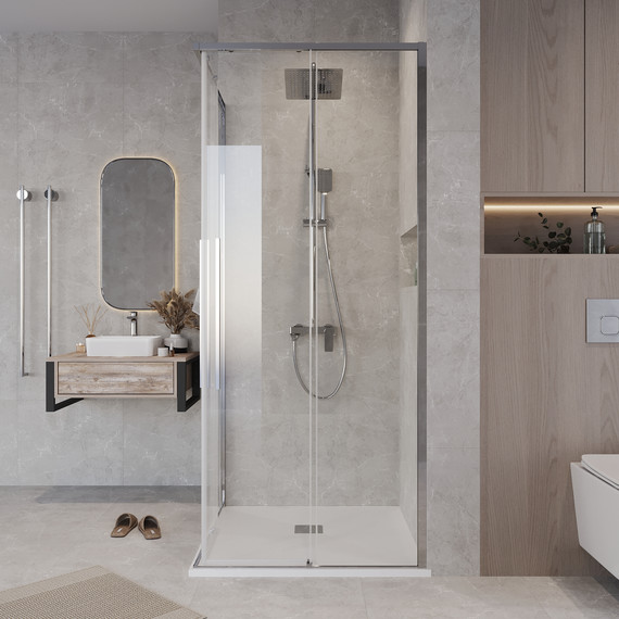 Душевое ограждение Grossman Galaxy 80x80 см 300.K33.01.8080.10.00, хром/прозрачное фото 6