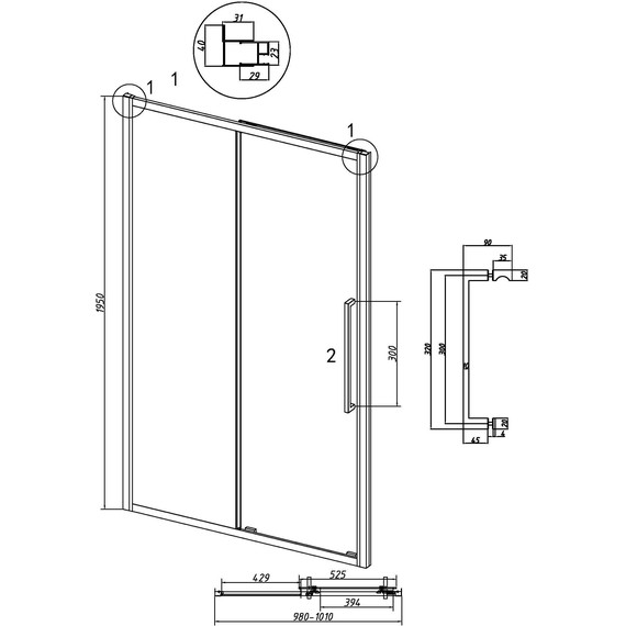 Душевая дверь Grossman Cosmo 100 см 100.K33.02.100.42.00, графит сатин/прозрачное - 10 Душевая дверь Grossman Cosmo 100 см 100.K33.02.100.42.00, графит сатин/прозрачное фото 10