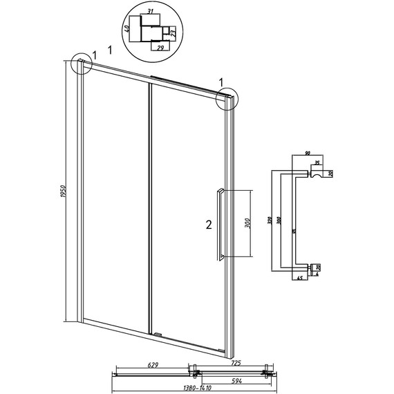 Душевая дверь Grossman Cosmo 140 см 100.K33.02.140.42.00, графит сатин/прозрачное - 11 Душевая дверь Grossman Cosmo 140 см 100.K33.02.140.42.00, графит сатин/прозрачное фото 11