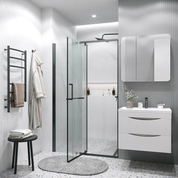 Душевая дверь Grossman Pragma 100 см 100.K33.03.100.21.02, чёрный матовый/шиншилла фото 6