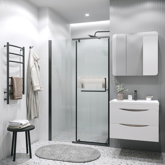 Душевая дверь Grossman Pragma 100 см 100.K33.03.100.21.02, чёрный матовый/шиншилла фото 4