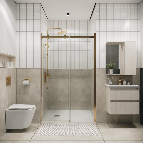 Душевая дверь Grossman Classic 120 см 100.K33.04.120.32.00, золото сатин/прозрачное - 4 Душевая дверь Grossman Classic 120 см 100.K33.04.120.32.00, золото сатин/прозрачное фото 4