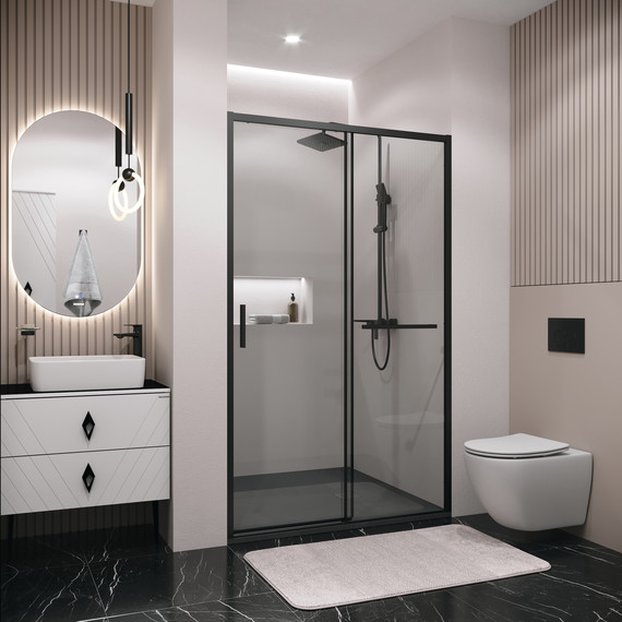 Душевая дверь Grossman Style 100 см 100.K33.05.100.21.00, чёрный матовый/прозрачное фото 5