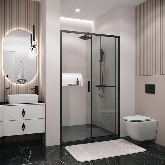 Душевая дверь Grossman Style 100 см 100.K33.05.100.21.00, чёрный матовый/прозрачное фото 6