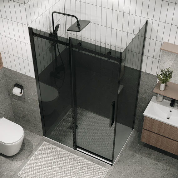 Душевое ограждение Grossman Classic 100x80 см 120.K33.04.1080.21.10, чёрный матовый/тонированное фото 3