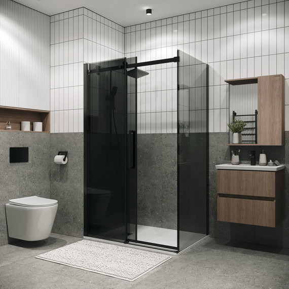 Душевое ограждение Grossman Classic 110x80 см 120.K33.04.1180.21.10, чёрный матовый/тонированное фото 4