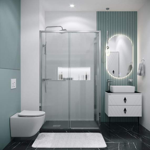 Душевое ограждение Grossman Style 100x80 см 120.K33.05.1080.10.02, хром/шиншилла фото 3