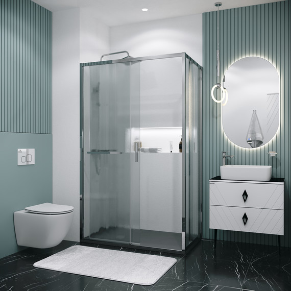 Душевое ограждение Grossman Style 100x80 см 120.K33.05.1080.10.02, хром/шиншилла фото 5