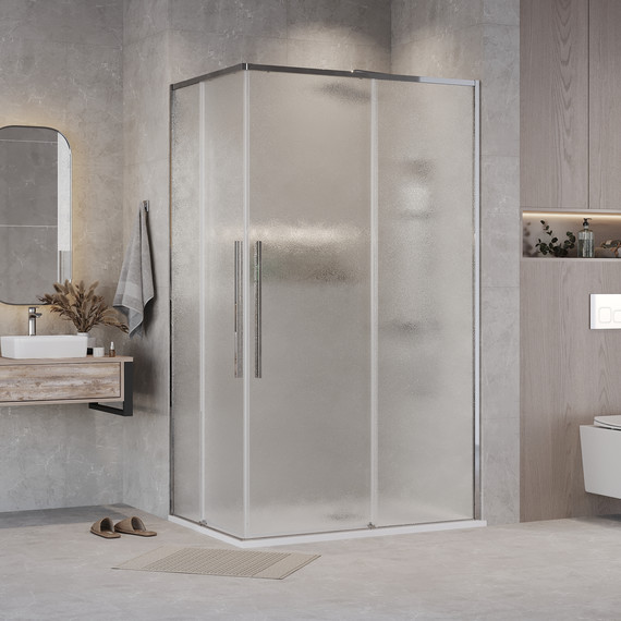Душевое ограждение Grossman Galaxy 110x80 см 300.K33.01.11R80L.10.02, хром/шиншилла фото 