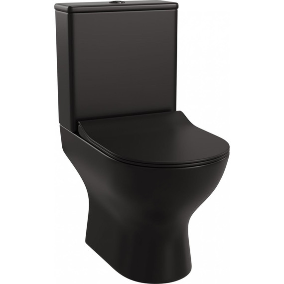 Унитаз-компакт безободковый Taliente Arte AR35045 Nero с крышкой микролифт, чёрный, Цвет производителя: чёрный фото 3