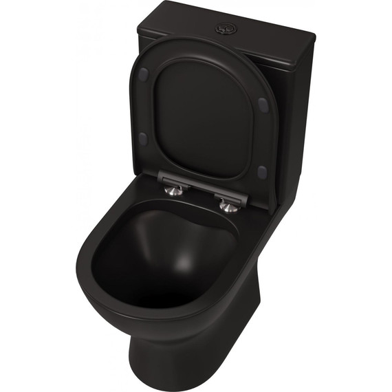 Унитаз-компакт безободковый Taliente Arte AR35045 Nero с крышкой микролифт, чёрный, Цвет производителя: чёрный фото 4