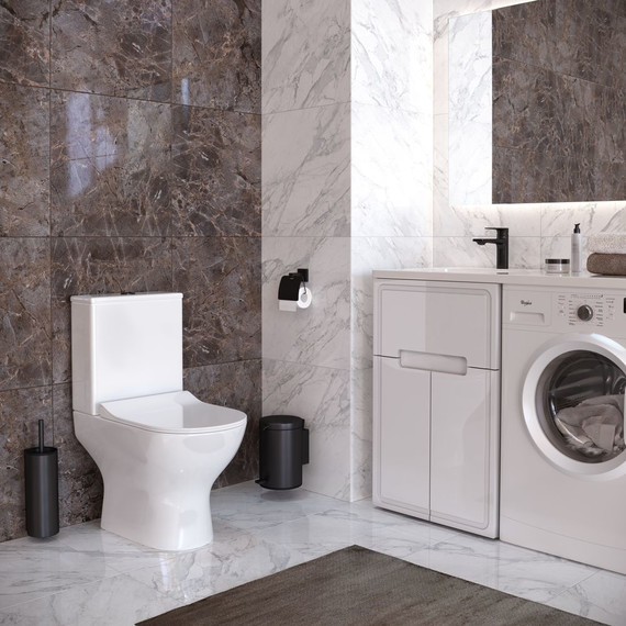 Унитаз-компакт безободковый Taliente Arte AR35045+Nero pulsante с крышкой микролифт фото 6