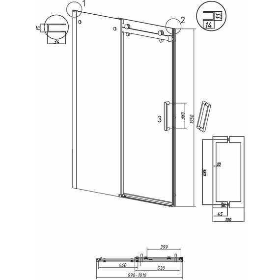 Душевая дверь Grossman Classic 100 см 100.K33.04.100.32.00, золото сатин/прозрачное - 11 Душевая дверь Grossman Classic 100 см 100.K33.04.100.32.00, золото сатин/прозрачное фото 11
