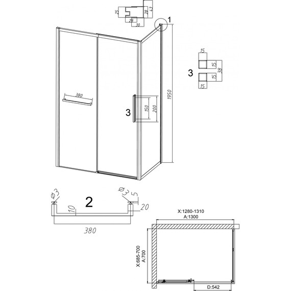 Душевое ограждение Grossman Style 130x70 см 120.K33.05.1370.21.10, чёрный матовый/тонированное фото 11