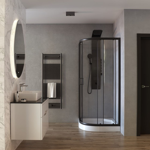 Душевое ограждение Taliente 90x90 см TA-09091-1CB, чёрный/прозрачное фото 3