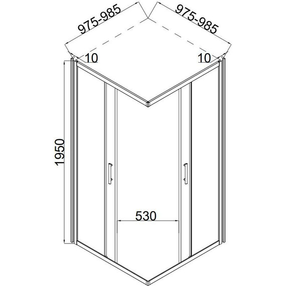 Душевое ограждение Taliente 100x100 см TA-10102-1CP, хром/прозрачное фото 4