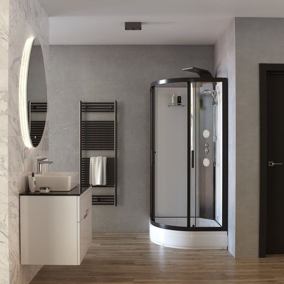 Душевая кабина Taliente 90x90 см TA-99CB, чёрный/прозрачное - 4 Душевая кабина Taliente 90x90 см TA-99CB, чёрный/прозрачное фото 4