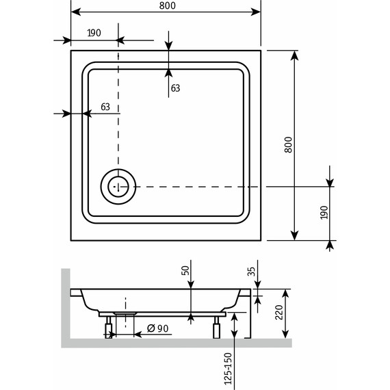 Поддон акриловый RGW Acrylic Style KV 80х80 см 16180188-11 - 3 Поддон акриловый RGW Acrylic Style KV 80х80 см 16180188-11 фото 3