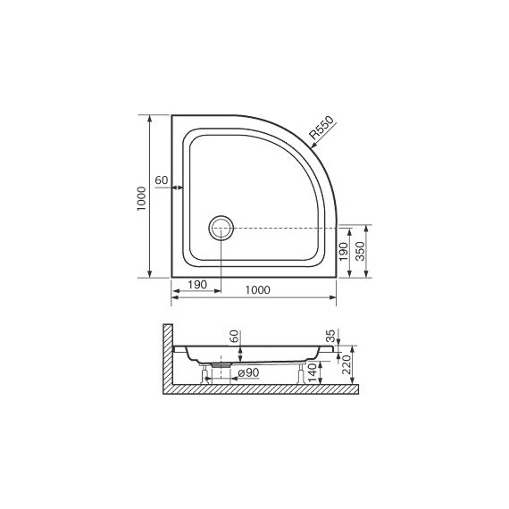 Поддон акриловый RGW Acrylic Style PL 100х100 см 16180400-11 - 3 Поддон акриловый RGW Acrylic Style PL 100х100 см 16180400-11 фото 3