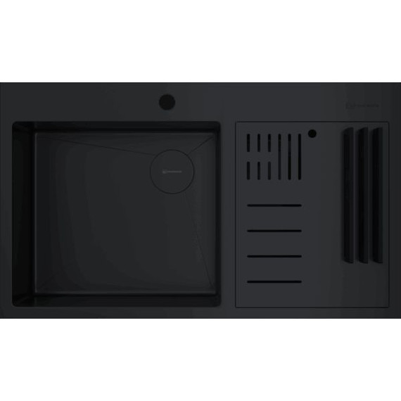 Кухонная мойка Omoikiri Akisame 86-2 Side GB 1,2 мм 4997047, графит, Цвет производителя: графит фото 2