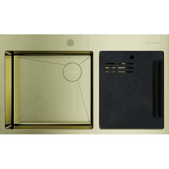 Кухонная мойка Omoikiri Akisame 86-2 Side LG 1,2 мм 4997048, светлое золото, Цвет производителя: светлое золото фото 2