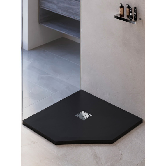 Каменный поддон RGW ST/T-0100G 100х100 см 16155100-02, графит фото 8