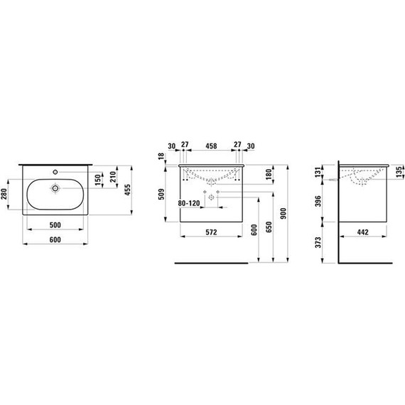 Тумба подвесная с раковиной Laufen Lua 60 см 8.6008.3.260.104.1 фото 2