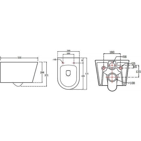 Унитаз подвесной безободковый Azario Ollin AZ-0513R с крышкой микролифт (Система смыва торнадо) фото 12
