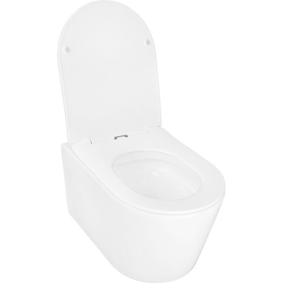 Унитаз подвесной безободковый Azario Ollin AZ-0513R с крышкой микролифт (Система смыва торнадо) фото 3