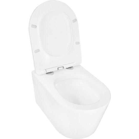 Унитаз подвесной безободковый Azario Ollin AZ-0513R с крышкой микролифт (Система смыва торнадо) фото 4