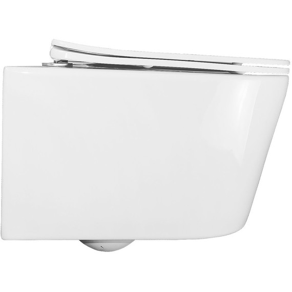 Унитаз подвесной безободковый Azario Ollin AZ-0513R с крышкой микролифт (Система смыва торнадо) фото 9