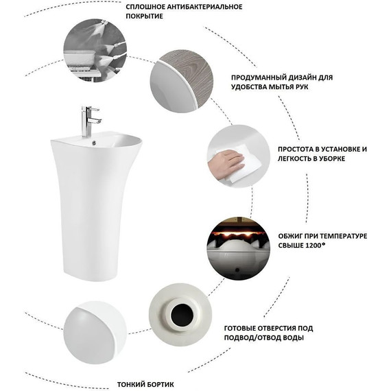 Раковина напольная Ceruttispa Marco 42 см - 4 Раковина напольная Ceruttispa Marco 42 см фото 4