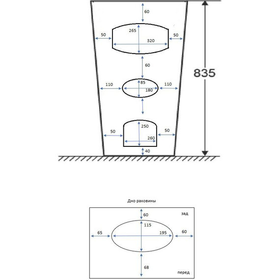 Раковина напольная Ceruttispa Sandra 44 см фото 3