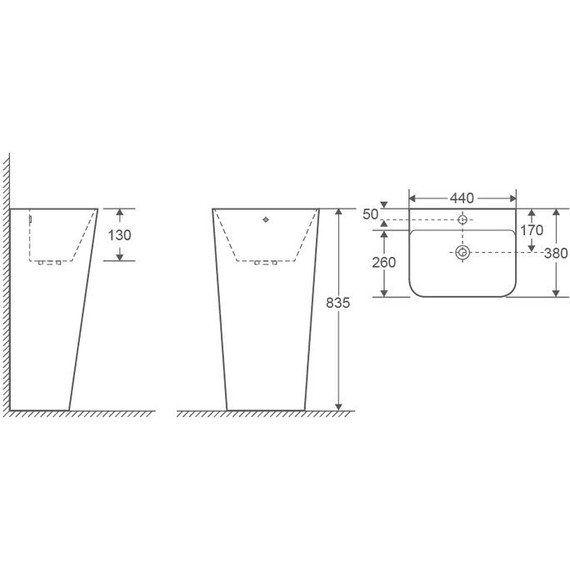Раковина напольная Ceruttispa Sandra 44 см фото 4