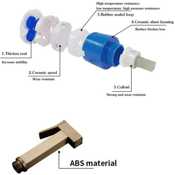 Набор для гигиенического душа Gappo Jacob G7207-4, бронза - 11 Набор для гигиенического душа Gappo Jacob G7207-4, бронза фото 11