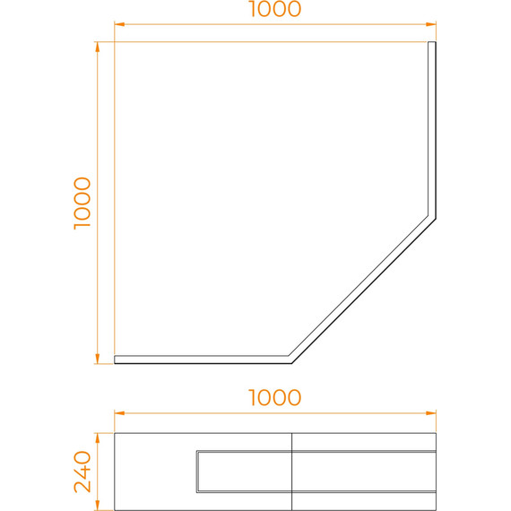 Панель фронтальная для душевого поддона RGW Acrylic BT/CL-S 100х100 см 16230713-10 фото 2