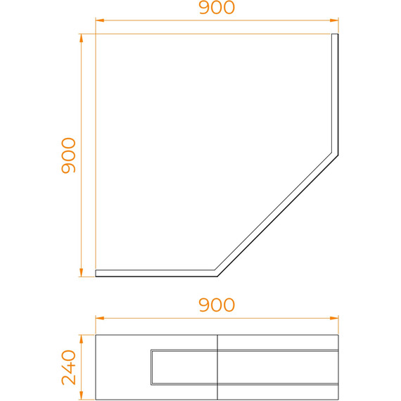 Панель фронтальная для душевого поддона RGW Acrylic BT/CL-S 90х90 см 16230713-90 фото 2