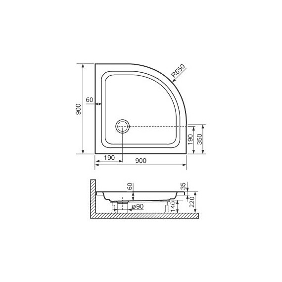 Поддон акриловый RGW Acrylic Style PL 90х90 см 16180499-11 фото 3