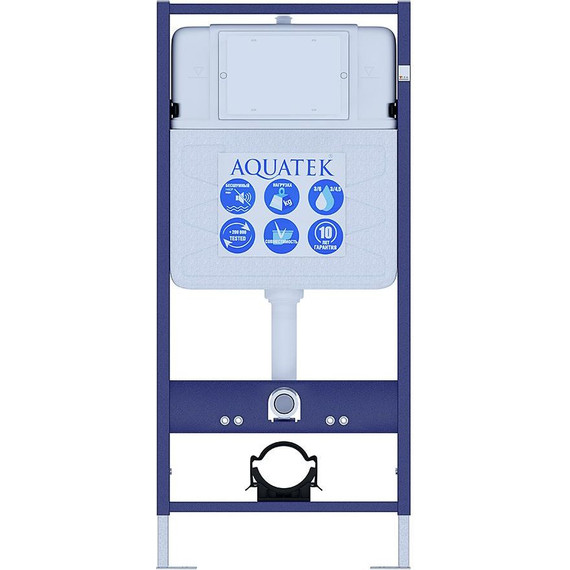 Инсталляция с подвесным унитазом комплект: Aquatek Standard INS-0000012 с подвесным безободковым унитазом Поларис AQ0700-01 сиденье микролифт, крепление, кнопка смыва хром KDI-0000018 фото 3