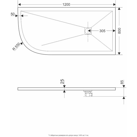 Каменный поддон RGW ST/AR-0128G 120х80 см 16154128-02R, графит - 2 Каменный поддон RGW ST/AR-0128G 120х80 см 16154128-02R, графит фото 2