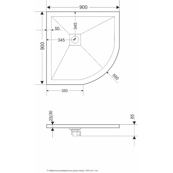 Каменный поддон RGW ST/R-0099G 90х90 см 16153099-02, графит - 13 Каменный поддон RGW ST/R-0099G 90х90 см 16153099-02, графит фото 13