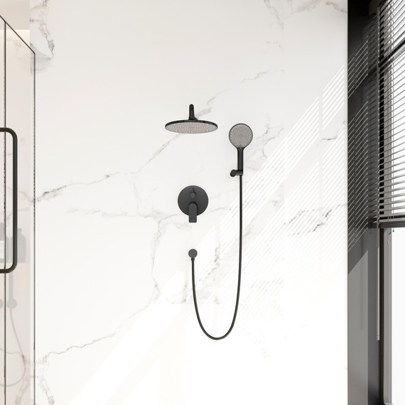 Душевая система для душа Veconi TE-500-B-C4, чёрный матовый фото 2