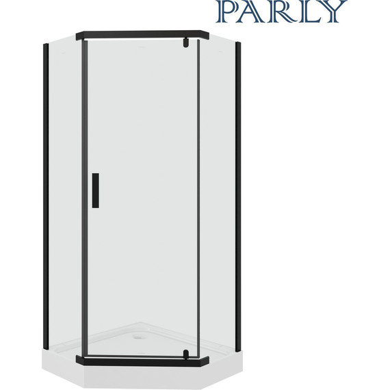 Душевое ограждение Parly 90х90 см ZPE911BE, чёрный/прозрачное фото 3
