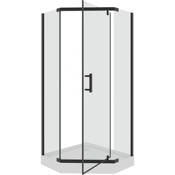 Душевое ограждение Parly 90х90 см ZPE911BE, чёрный/прозрачное фото 4