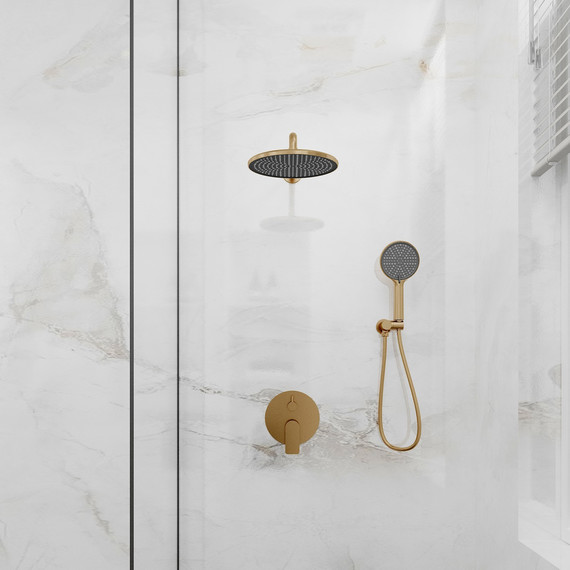 Душевая система для душа Veconi LI-400-G-C4, брашированное золото, Цвет производителя: брашированное золото фото 2
