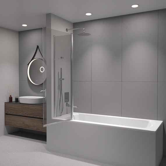 Шторка для ванны RGW SC-11 100 см 03111110-11, хром/прозрачное фото 3