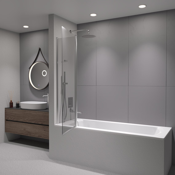 Шторка для ванны RGW SC-11 100 см 03111110-11, хром/прозрачное фото 2