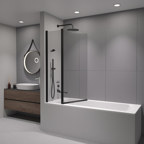 Шторка для ванны RGW SC-11B 100 см 03111110-14, чёрный/прозрачное фото 4