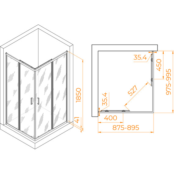 Душевое ограждение RGW PA-146 90х100 см 020814690-11, хром/прозрачное фото 7
