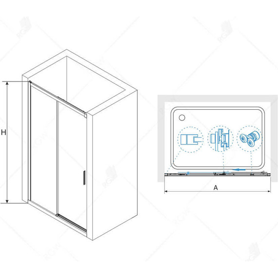 Душевая дверь RGW LE-12B 190 см 34121219-14, черный/прозрачное - 6 Душевая дверь RGW LE-12B 190 см 34121219-14, черный/прозрачное фото 6